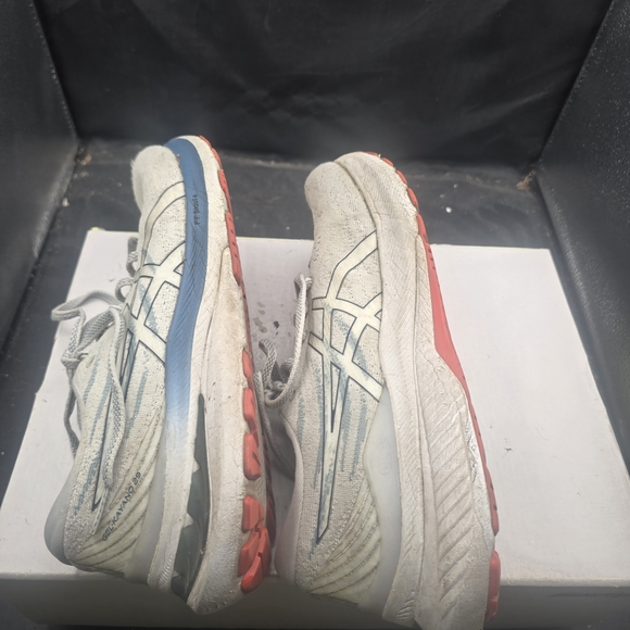 Asics Gray Athletic Shoes with Red Soles - Picture 4 of 7